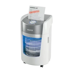 Leitz IQ OptiMax Small Office 350 Micro Cut Paper Shredder Security P5 22L - White