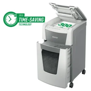 Leitz IQ Autofeed Office 300 Automatic Micro Cut Paper Shredder P5 60L - White