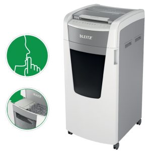 Leitz IQ Autofeed Office Pro 600 Automatic Micro Cut Paper Shredder P5 110L - White