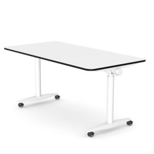 FlipMe mobile height adjustable flip top standing desk with castors and rechargeable battery